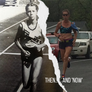 Me in a high school cross country meet, and then a few years ago at a 10k.
